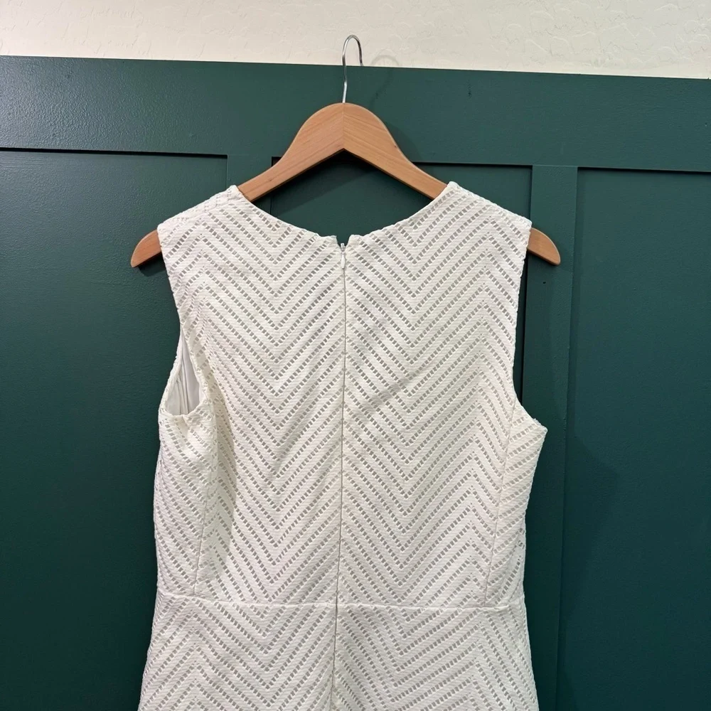 Tory Burch White Sleeveless Eyelet Flare Dress